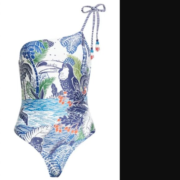 FARM Rio Anthropologie Graphic Rio One-Piece Swimsuit Sz M Retail Price $185.00 - Picture 7 of 16